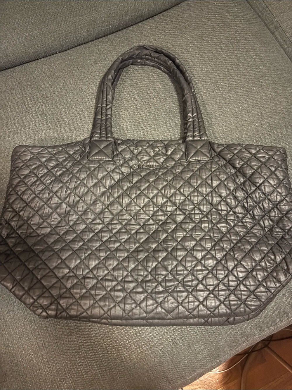 MZ Wallace Quilted Tote Bag in Metallic Gray